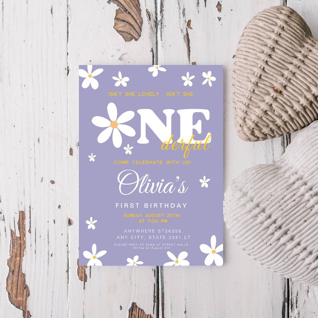 Invitation Marguerite violette n'est-elle pas magnifique 1er  (Créateur téléchargé)