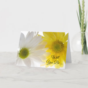 Invitation Marguerites jaunes et blanches serez-vous ma demoi