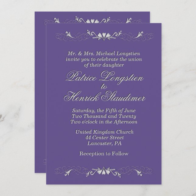 Invitation Mariage (Devant / Derrière)