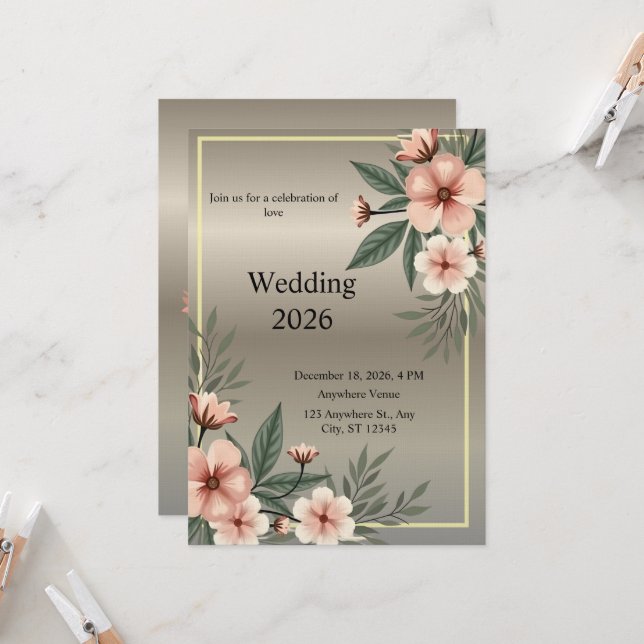 Invitation mariage 2026 (Devant/Arrière en situation)