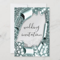 Mariage 3D Effet Frame Florals Silver Smoky Turquo