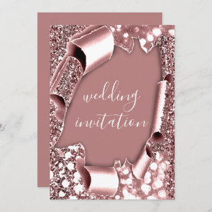 Invitation Mariage 3D Panier effet Cadre Rose Blush Royal