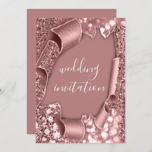 Invitation Mariage 3D Panier effet Cadre Rose Blush Royals