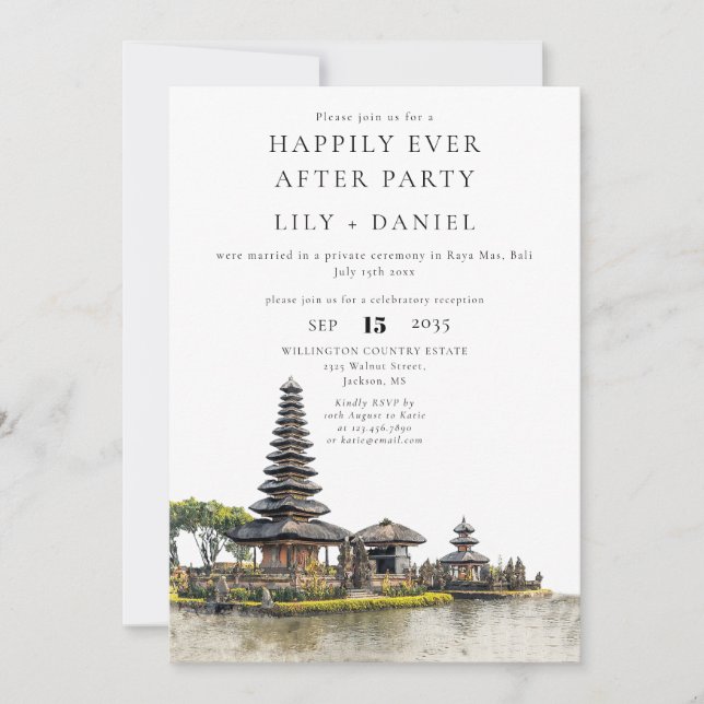 Invitation Mariage à Bali pour toujours heureux (Devant)