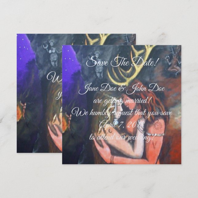 Invitation Mariage à Beltane (Devant / Derrière)