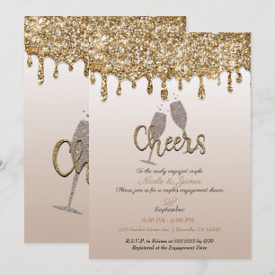 Invitation Mariage à bulles scintillantes avec effet de goutt