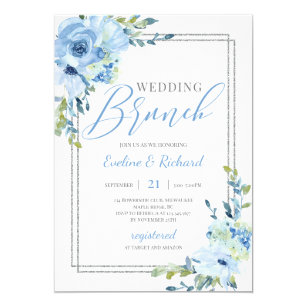Faire Part Floral Bleu Clair De Mariages Zazzle Fr