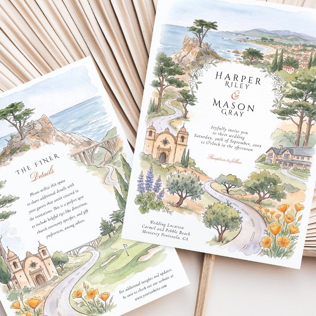 Invitation Mariage à Carmel CA Lone Cypress Pebble Beach (Créateur téléchargé)