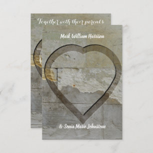 Invitation mariage à coeur de pierre