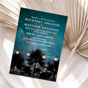 Invitation Mariage à cordes de palmiers tropicaux de la plage