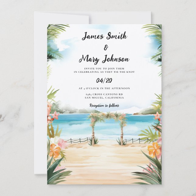 Invitation Mariage à destination de Maurice (Devant)