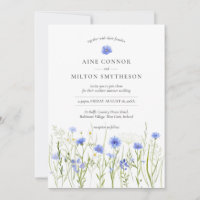 Mariage à fleurs bleues, thème fleur sauvage été |