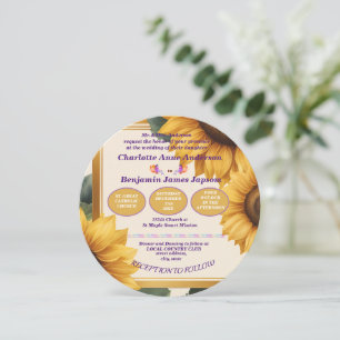 Invitation Mariage à fleurs de tournesols