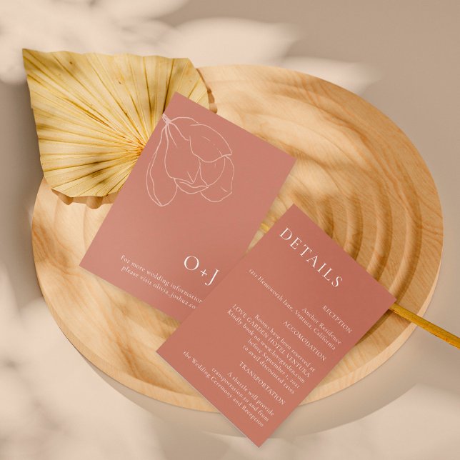 Invitation Mariage à fleurs en terre cuite Boho (Créateur téléchargé)