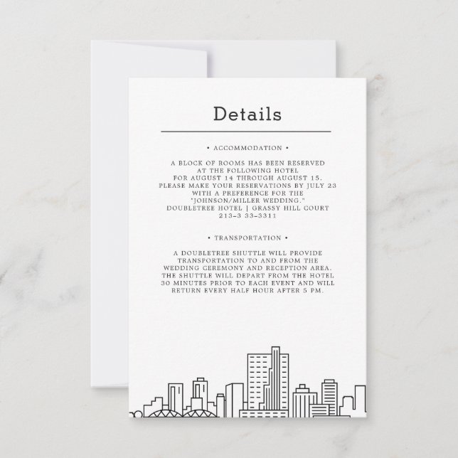 Invitation Mariage à Fort Worth, Texas | Informations sur les (Devant)