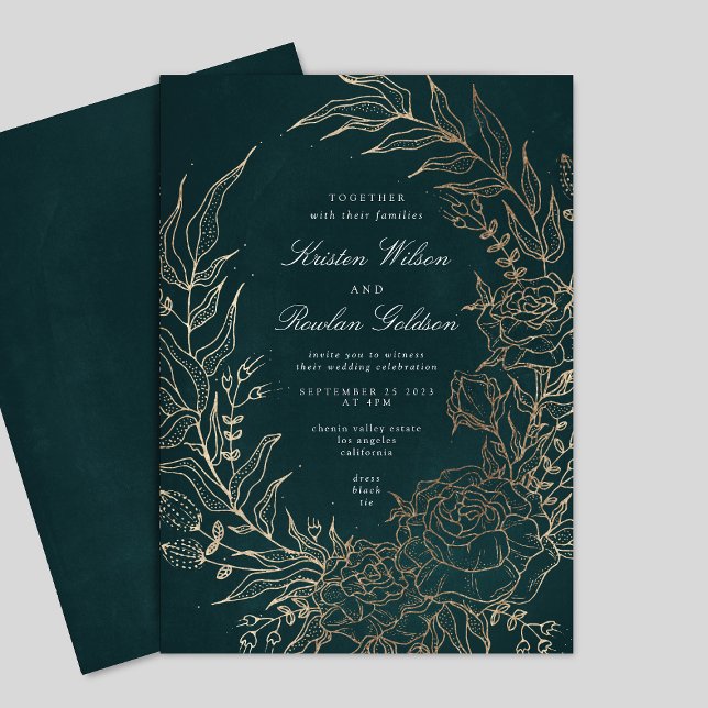 Invitation Mariage à huile d'or émérite modifiable (Créateur téléchargé)