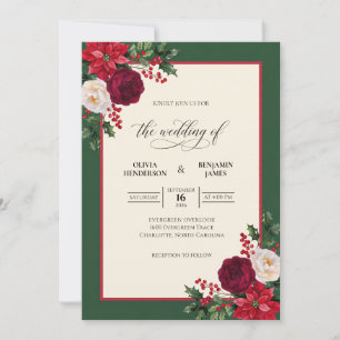 Invitation Mariage à la baie cramoisie d'émeraude