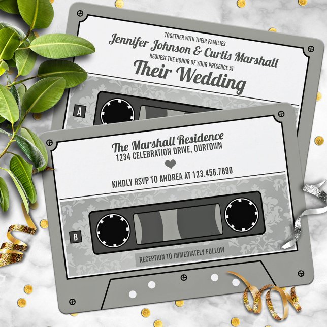 Invitation Mariage à la Bande Cassette Rétro (Créateur téléchargé)