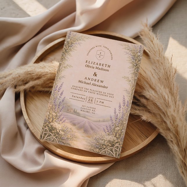 Invitation Mariage à la Campagne Champ de Lavande (Créateur téléchargé)