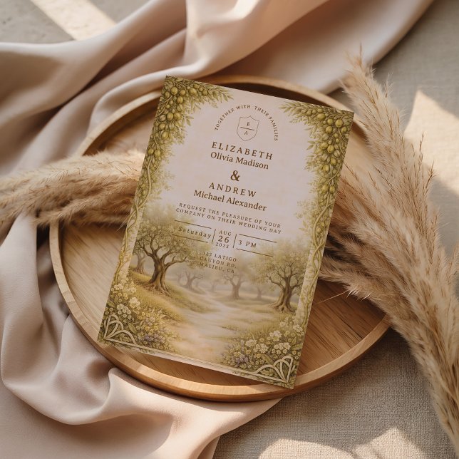 Invitation Mariage à la Campagne d'Oliveraie Méditerranéenne (Créateur téléchargé)