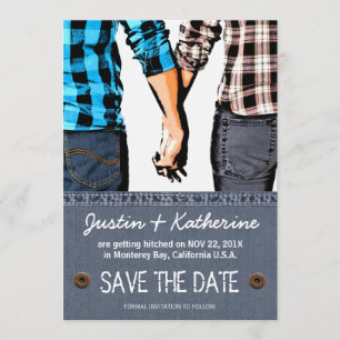 Invitation Mariage à la Campagne, Échangez vos Vœux, Couple S