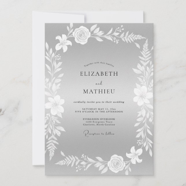 Invitation Mariage à la Couronne d'Argent (Devant)