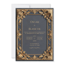 Mariage à la décoration dorée de minuit