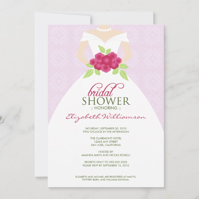 Invitation Mariage à la douche nuptiale (lavande) (Devant)