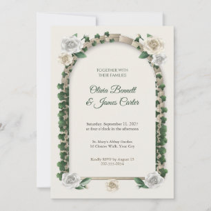 Invitation Mariage à la fenêtre en pierre en forme d'arche av
