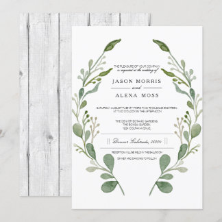 Invitation Mariage à la Ferme avec de la Végétation | Mariage