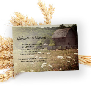 Invitation Mariage à la ferme de la ferme de la ferme patinée