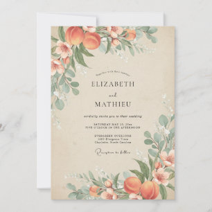 Invitation Mariage à la Ferme de Pêchers Abondante