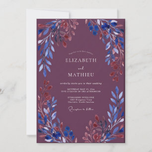 Invitation Mariage à la feuille de terre cuite améthyste