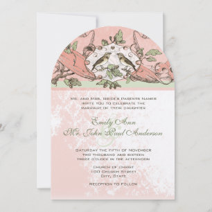 Invitation Mariage à la Fleur de Pêcher d'Oak Tree Scroll Vin