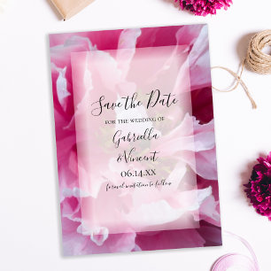 Invitation Mariage à la fleur rose Peony Enregistrer la date