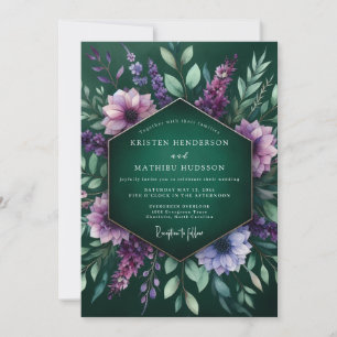 Invitation Mariage à la Flore Luxuriante Émeraude