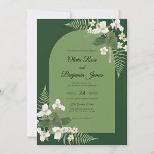 Invitation Mariage à la fougère tropicale de la forêt