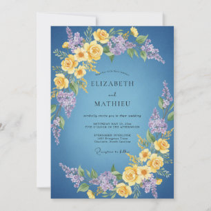 Invitation Mariage à la glycine jaune Bleuet Wisteria