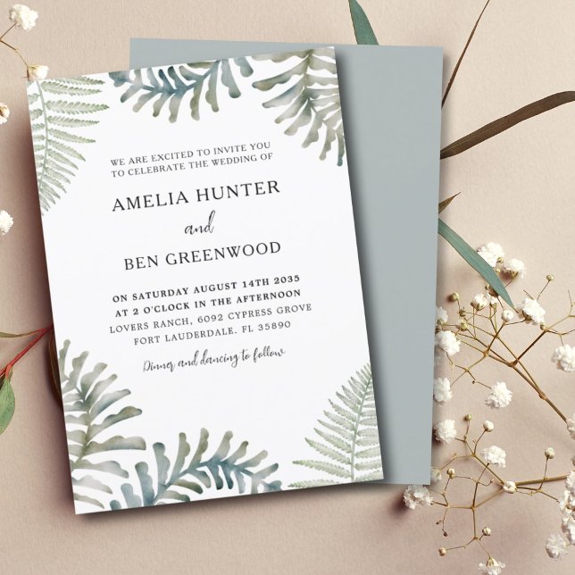 Invitation Mariage à la gouache moderne de verdure  (Créateur téléchargé)