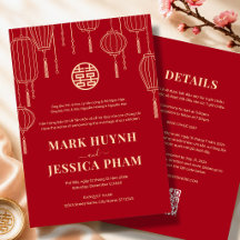 Mariage à la lanterne rouge bilingue vietnamien an