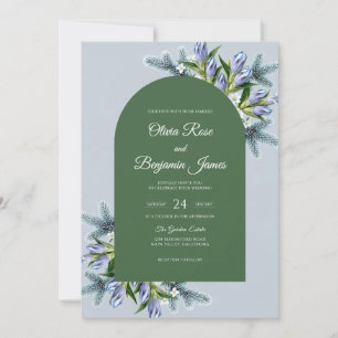 Invitation Mariage à la Lavande Olive et Eucalyptus