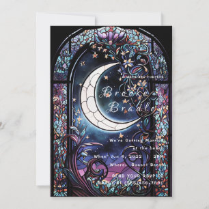 Invitation Mariage à la Lune de Verre Coloré