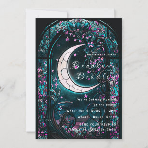 Invitation Mariage à la Lune de Verre Coloré