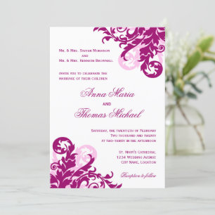 Invitation Mariage à la magenta
