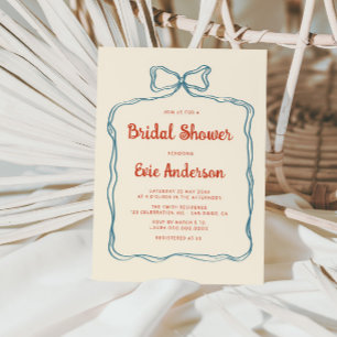 Invitation Mariage à la main Dessiné avec un cadre à noeud pa