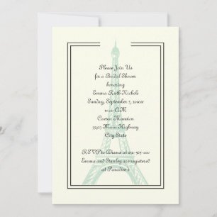 Invitation Mariage à la menthe Tour Eiffel