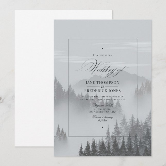 Invitation Mariage à la Montagne (Devant / Derrière)