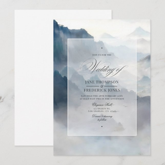 Invitation Mariage à la Montagne (Devant / Derrière)