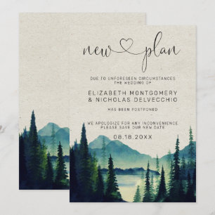 Invitation Mariage à la Montagne Annonce de mariage reporté
