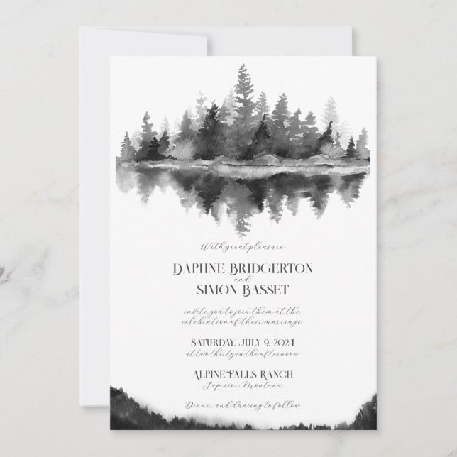 Invitation Mariage à la Montagne Brumeuse  (Devant)